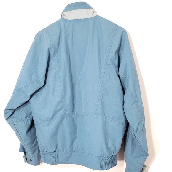 Club International Y2K Teal Blue Windbreaker Jacket Snap Zip Front Retro Small - Picture 8 of 12